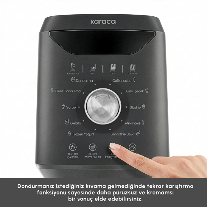 Karaca Scoopi 10 in 1 Dondurma Makinesi Matte Black