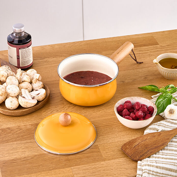 Karaca Elvin Emaye Kapaklı Sosluk Sarı