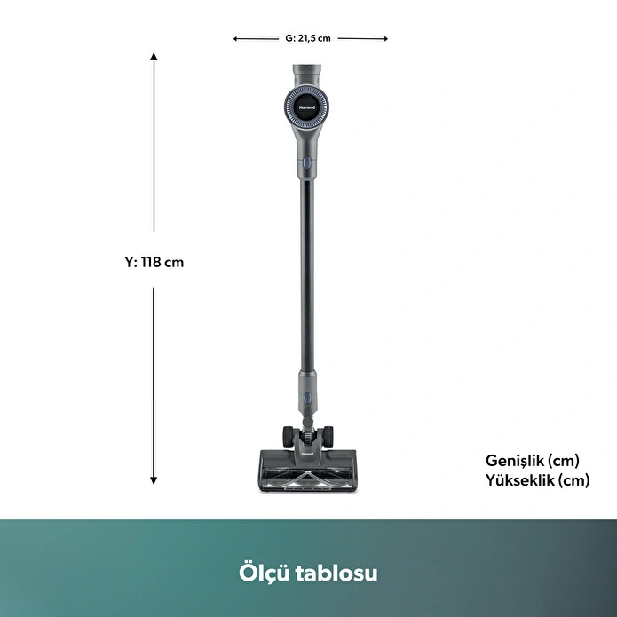 Homend Dustrider 1271H 160W Şarjlı Dikey Süpürge 12 KPA
