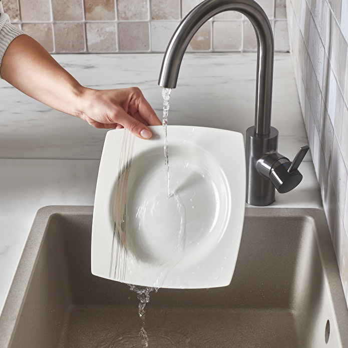 Karaca Square Bone X5 60 Parça 12 Kişilik Kare Yemek Takımı Gold