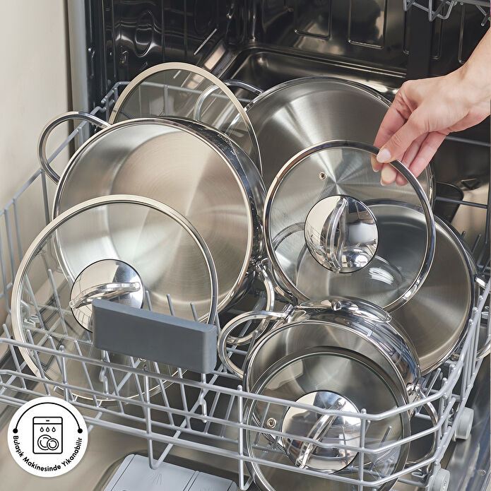 Karaca Karıştır-Pişir-Sakla 18 Parça Çelik Tencere Seti