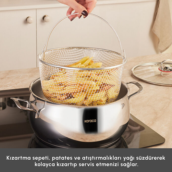 Karaca Karıştır-Pişir-Sakla 18 Parça Çelik Tencere Seti
