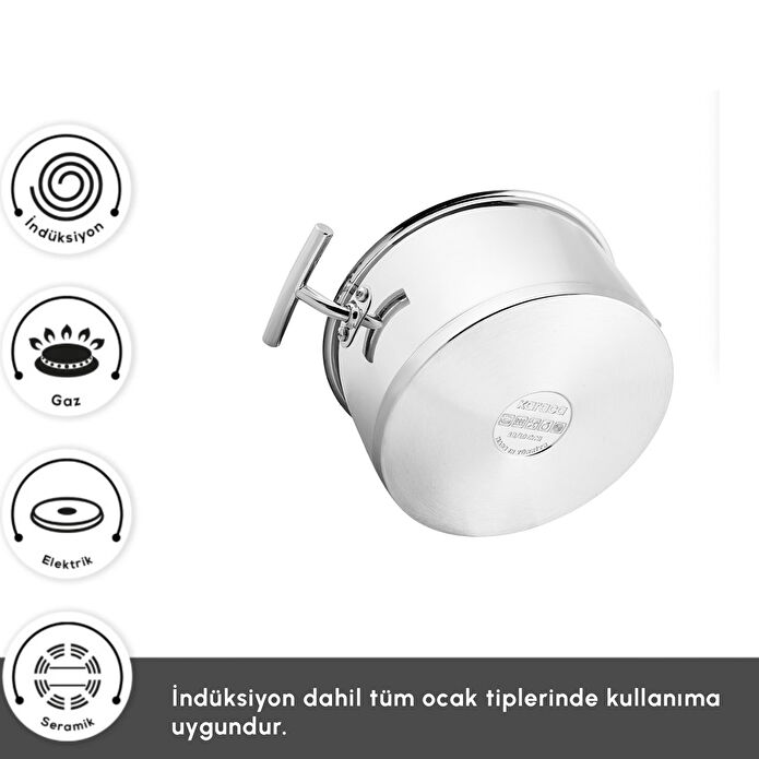 Karaca Vanilla İndüksiyon Tabanlı 15 Parça Çelik Tencere Seti