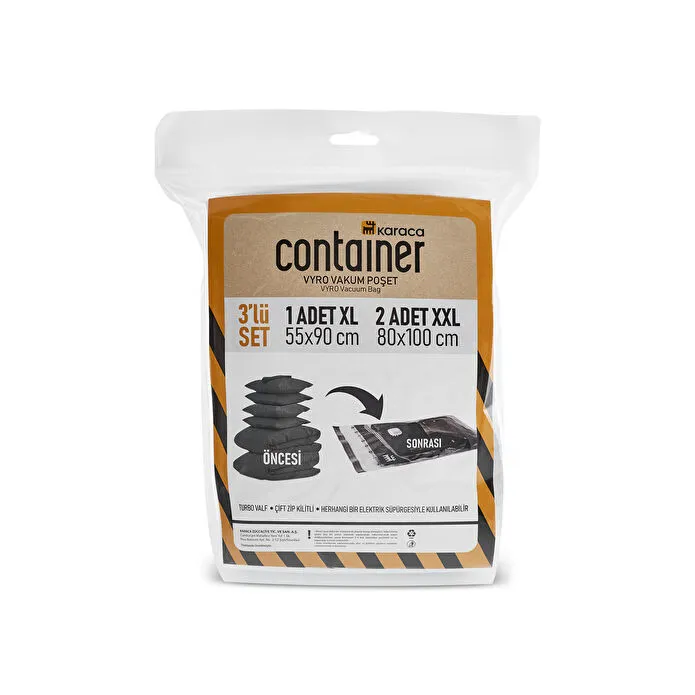 Karaca Container Vyro Vakum Poşet 3'lü Set