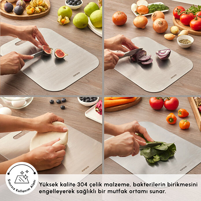 Karaca 304 Paslanmaz Çelik Kesme Tahtası Inox