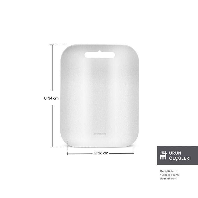 Karaca 304 Paslanmaz Çelik Kesme Tahtası Inox