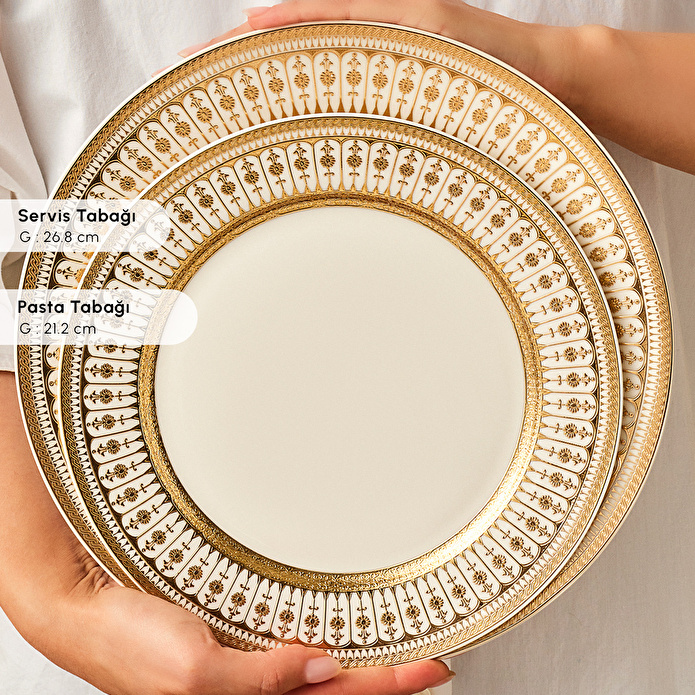 Emsan Empire Bone Imperial 55 Parça 12 Kişilik Yemek Takımı Gold
