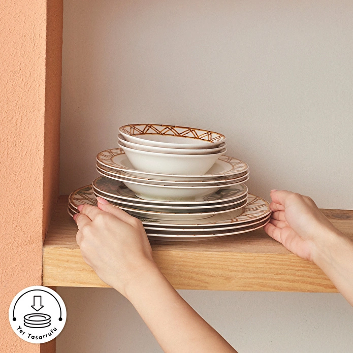 Karaca Forever Bone Bonet 24 Parça 6 Kişilik Yemek Takımı