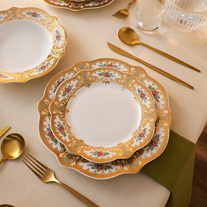 Karaca Forever Bone Majesty 24 Parça 6 Kişilik Yemek Takımı