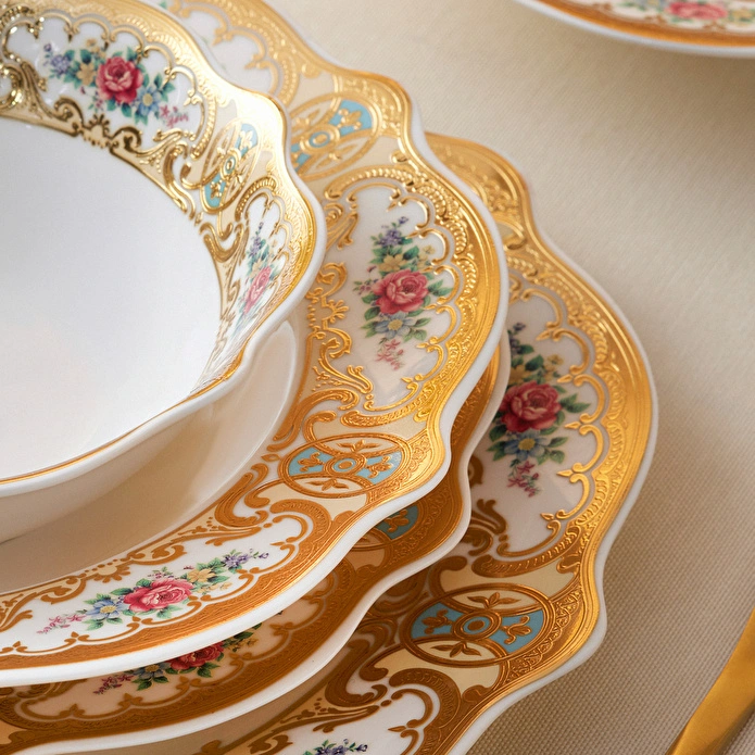 Karaca Forever Bone Majesty 24 Parça 6 Kişilik Yemek Takımı