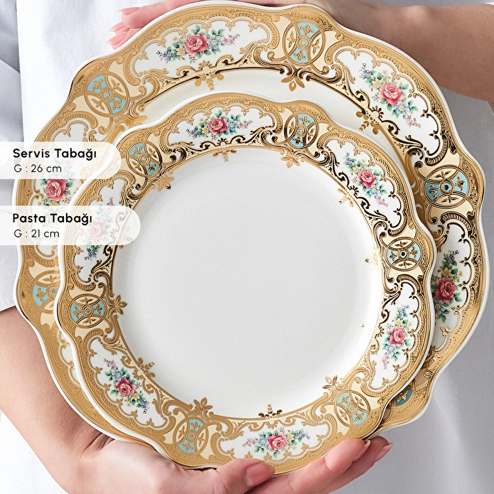 Karaca Forever Bone Majesty 24 Parça 6 Kişilik Yemek Takımı
