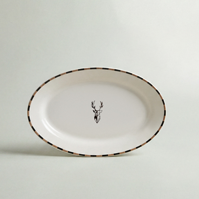 Karaca Aries Geyikli Küçük Kayık Tabak 20 cm