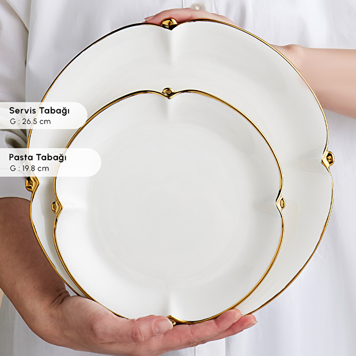 Karaca Stream Bone Gold Dot 53 Parça 12 Kişilik Yemek Takımı