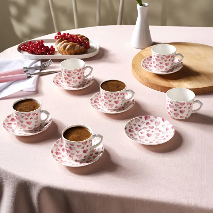 Karaca Pinky 6 Kişilik Kahve Fincan Takımı 80 ml
