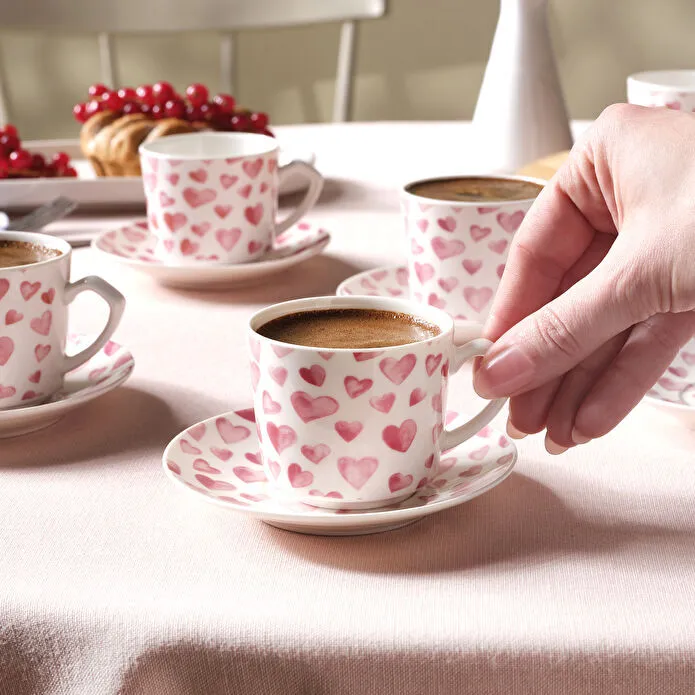 Karaca Pinky 6 Kişilik Kahve Fincan Takımı 80 ml