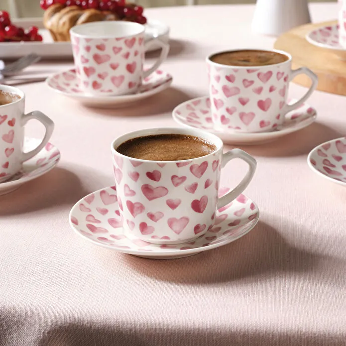 Karaca Pinky 6 Kişilik Kahve Fincan Takımı 80 ml