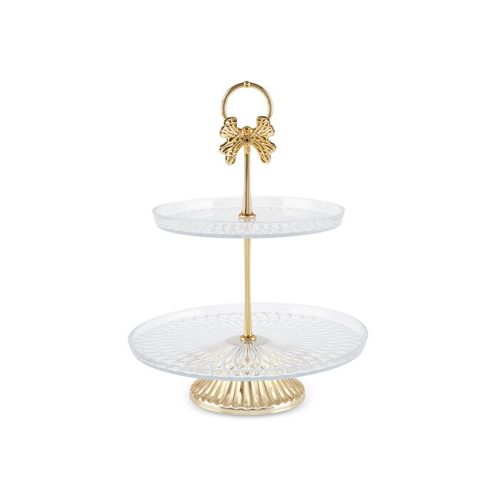 Karaca Home Lümina Dekoratif İki Katlı Servislik 16x22 cm