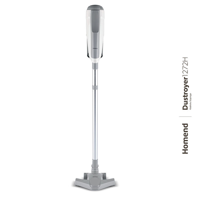 Homend Dustroyer 1272H 2 in 1 Kablolu Dikey Süpürge Beyaz Gri
