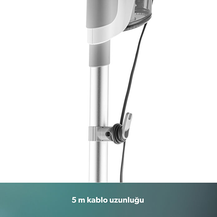 Homend Dustroyer 1272H 2 in 1 Kablolu Dikey Süpürge Beyaz Gri