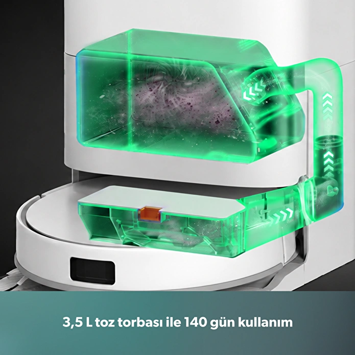 Homend Alex 30 Otomatik Boşaltım Sistemli Moplu 20.000 Pa Robot Süpürge