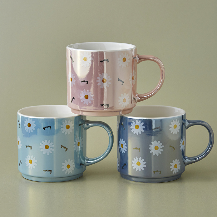Karaca Daisy Lüsterli Pembe Mug 420 ml