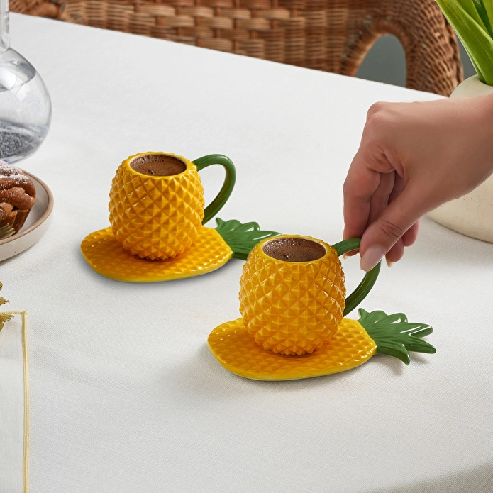 Karaca Pineapple 2 Kişilik 90 ml Kahve Fincanı