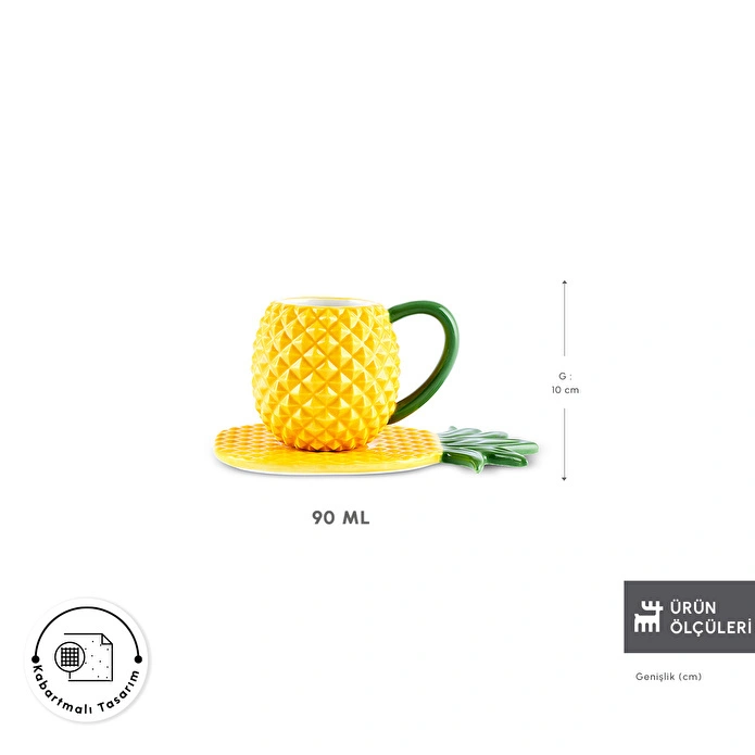 Karaca Pineapple 2 Kişilik Kahve Fincanı 90 ml