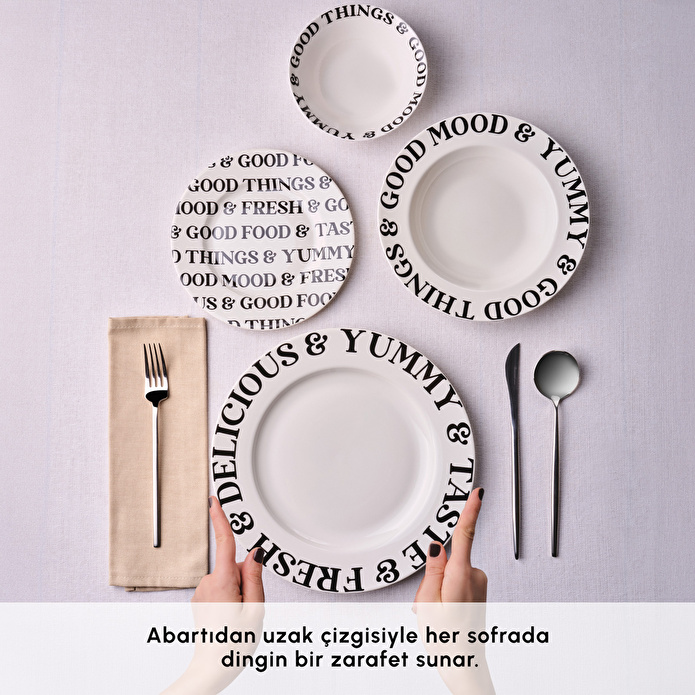Emsan Forever Bone Mood 24 Parça 6 Kişilik Yemek Takımı