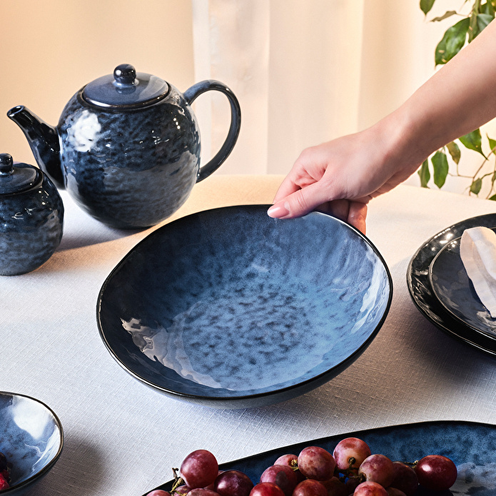 Karaca Nebula Blue Çukur Tabak 22,5 cm