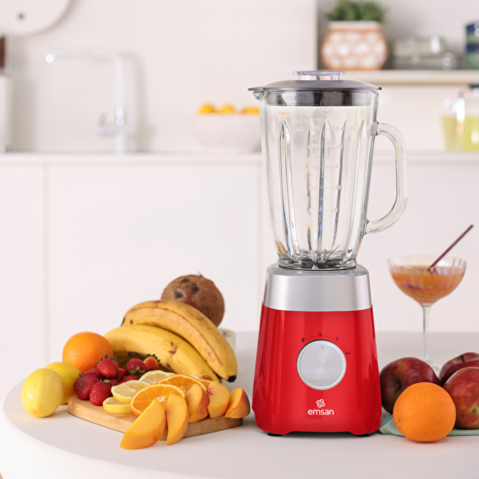 Emsan Multiblend Smoothie Blender Red 1000W