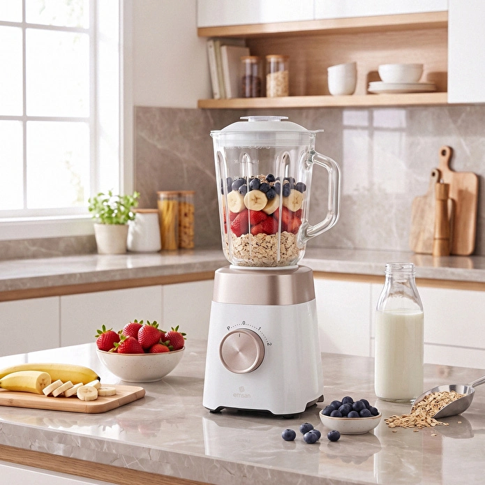 Emsan Multiblend Smoothie Blender Cream 1000W