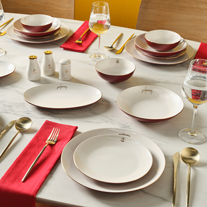 Karaca x Galatasaray Elegance Bone Gold 53 Parça Yemek Takımı