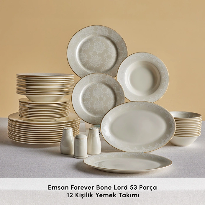 Emsan Forever Bone Lord 53 Parça 12 Kişilik Yemek Takımı