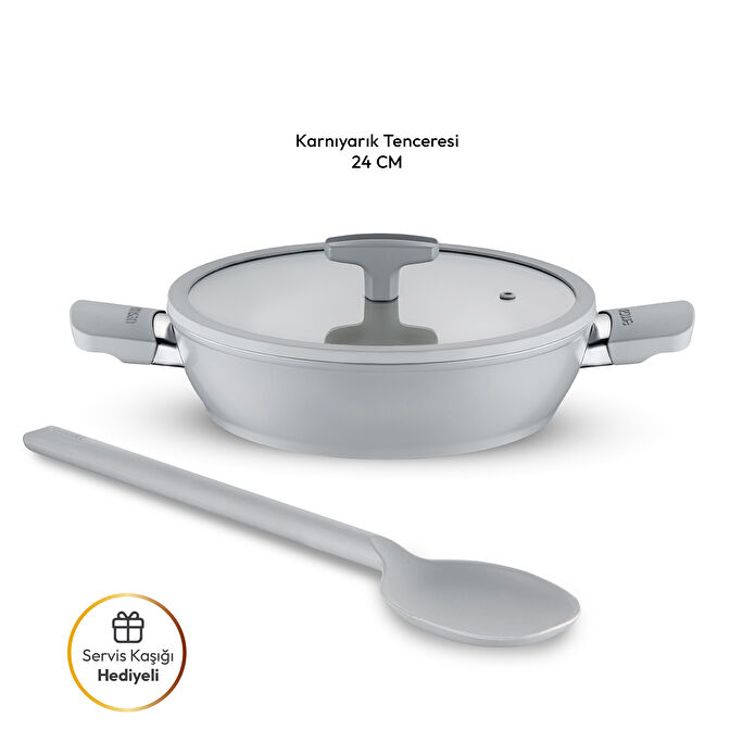 Emsan Swiss Cyrstal RS Karnıyarık Tenceresi Gri 24 cm