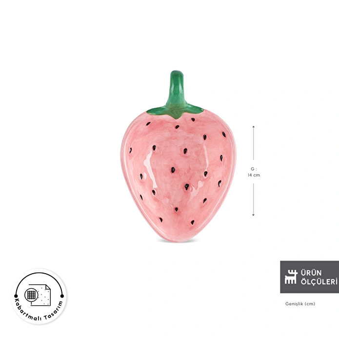 Karaca Strawberry Çerezlik 14 cm Pembe