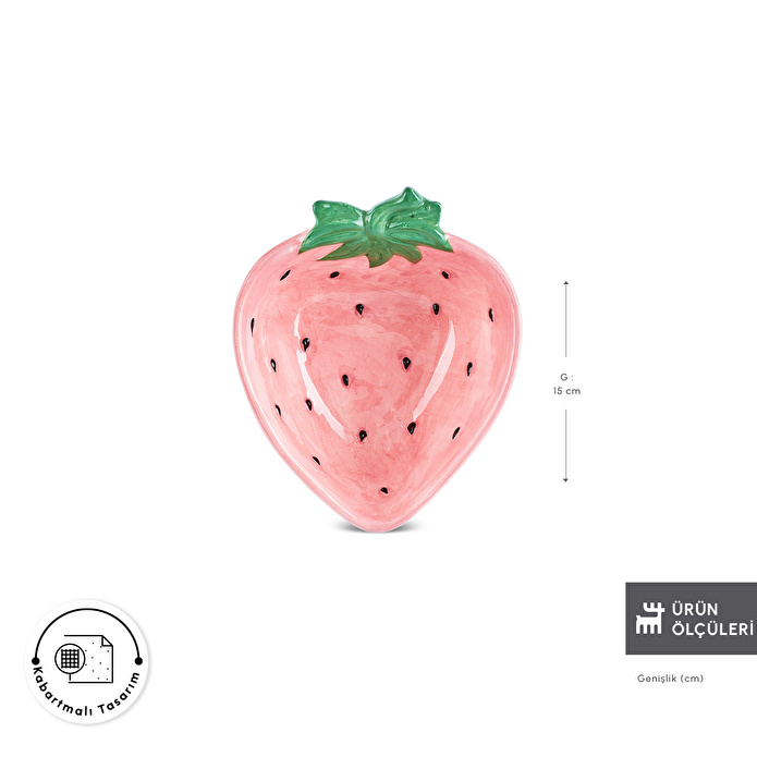Karaca Strawberry Kase 15 cm Pembe