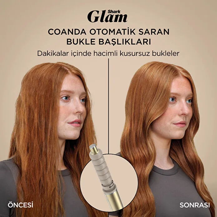 Shark Glam 5 Başlıklı Düz,Dalgalı ve Bukleli Çok Amaçlı Saç Şekillendirici - Gold