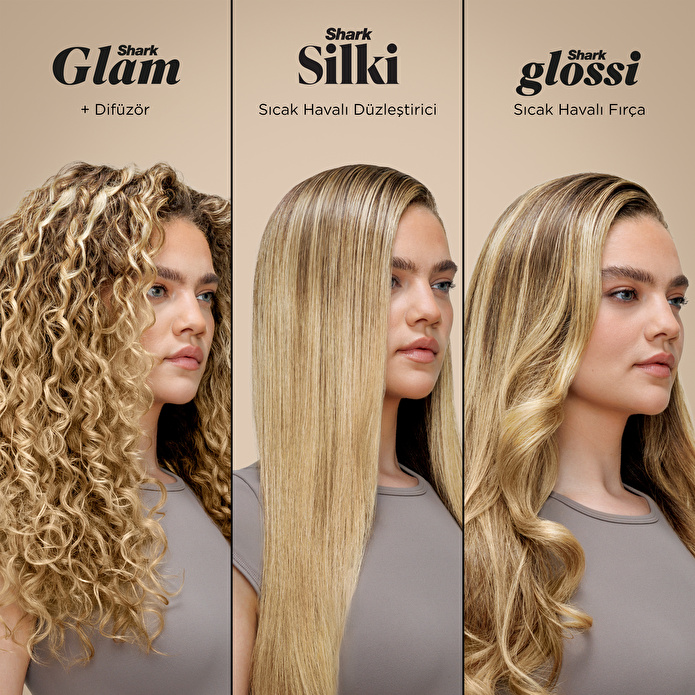 Shark Glam 5 Başlıklı Düz,Dalgalı ve Bukleli Çok Amaçlı Saç Şekillendirici - Pembe