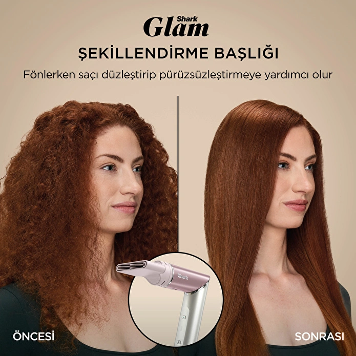Shark Glam 5 Başlıklı Düz,Dalgalı ve Bukleli Çok Amaçlı Saç Şekillendirici - Pembe