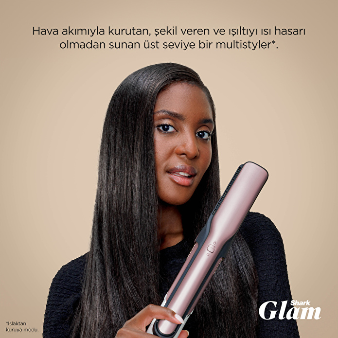 Shark Glam 5 Başlıklı Düz,Dalgalı ve Bukleli Çok Amaçlı Saç Şekillendirici - Pembe