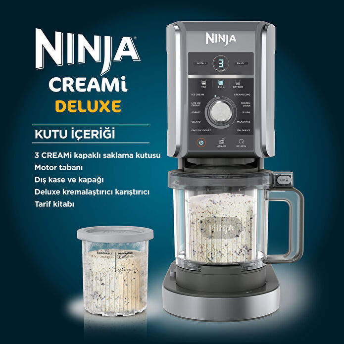Ninja CREAMi Deluxe 10-in-1 Dondurma ve Frozen Makinesi
