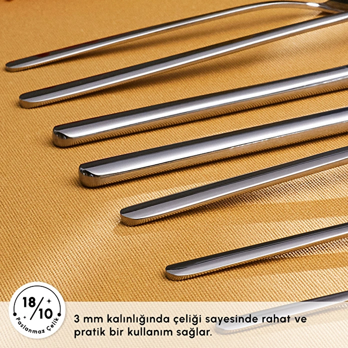 Emsan Boreas Platin 12 Kişilik 84 Parça Çatal Kaşık Bıçak Takımı