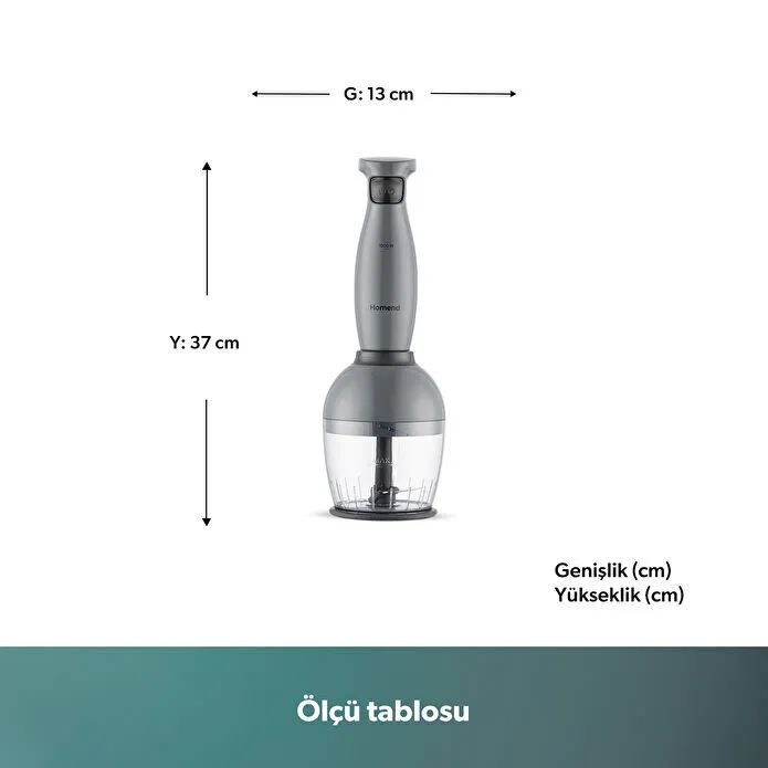 Homend Handmaid 1967H Blender Set Antrasit Siyah
