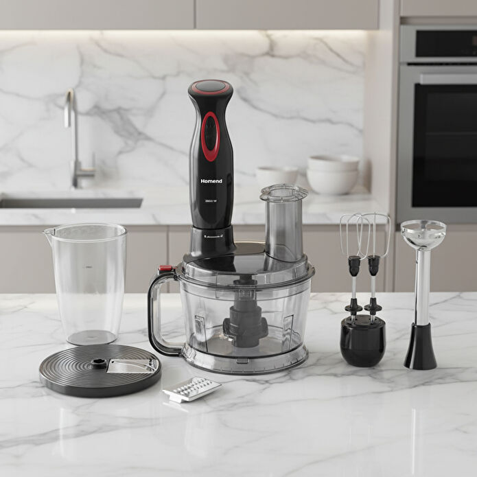 Homend Functionall 2851H Mutfak Robotu Siyah Kırmızı