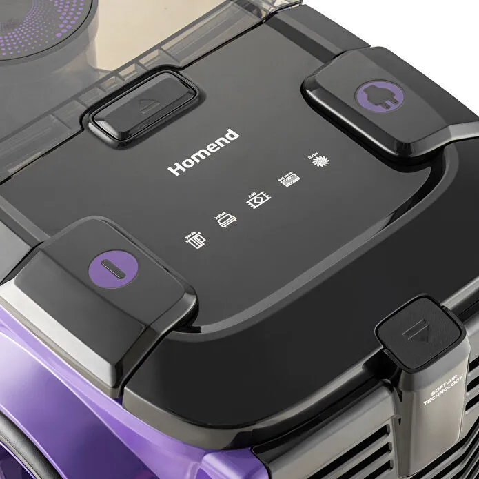 Homend Dustider 1255H Yatay Süpürge Mor Siyah