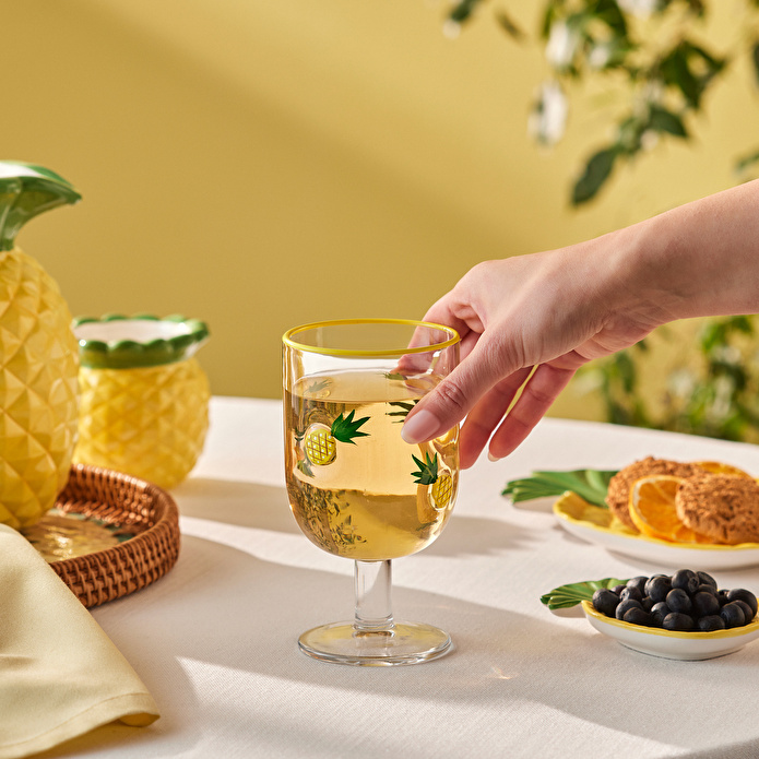 Karaca Pineapple Kadeh 390 ml Sarı
