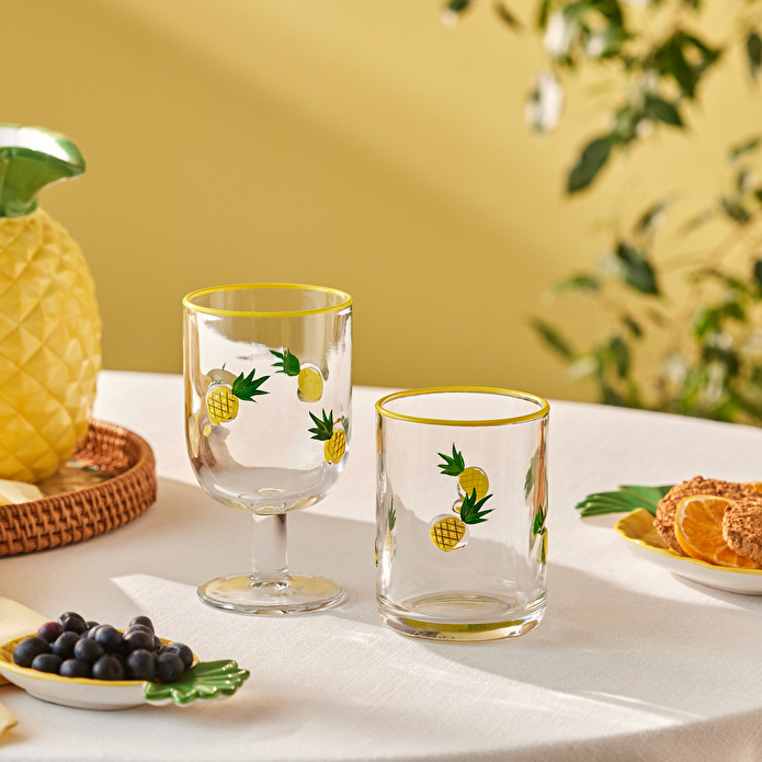 Karaca Pineapple Kadeh 390 ml Sarı