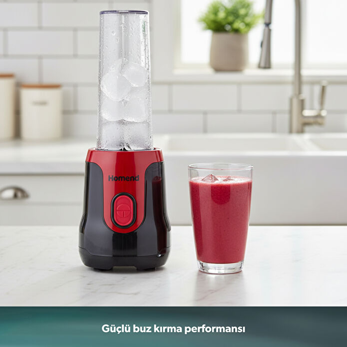 Homend Mixfresh 7026H Kişisel Smoothie Blender Siyah Kırmızı