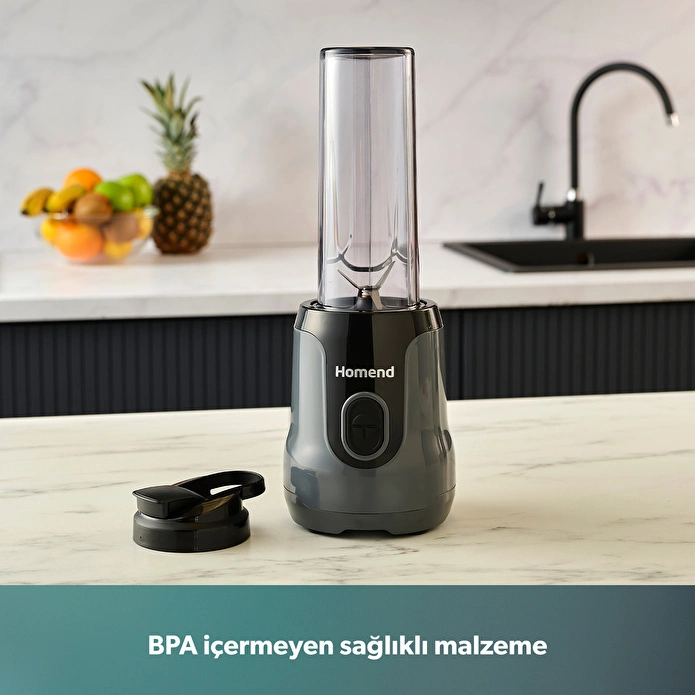 Homend Mixfresh 7026H Kişisel Smoothie Blender Antrasit Siyah
