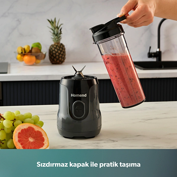 Homend Mixfresh 7026H Kişisel Smoothie Blender Antrasit Siyah